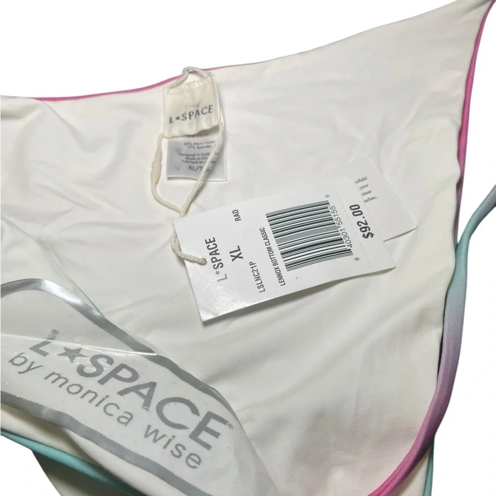 L*Space Hanna Montazami Devon Ombre String Bikini Bottom XL NWT